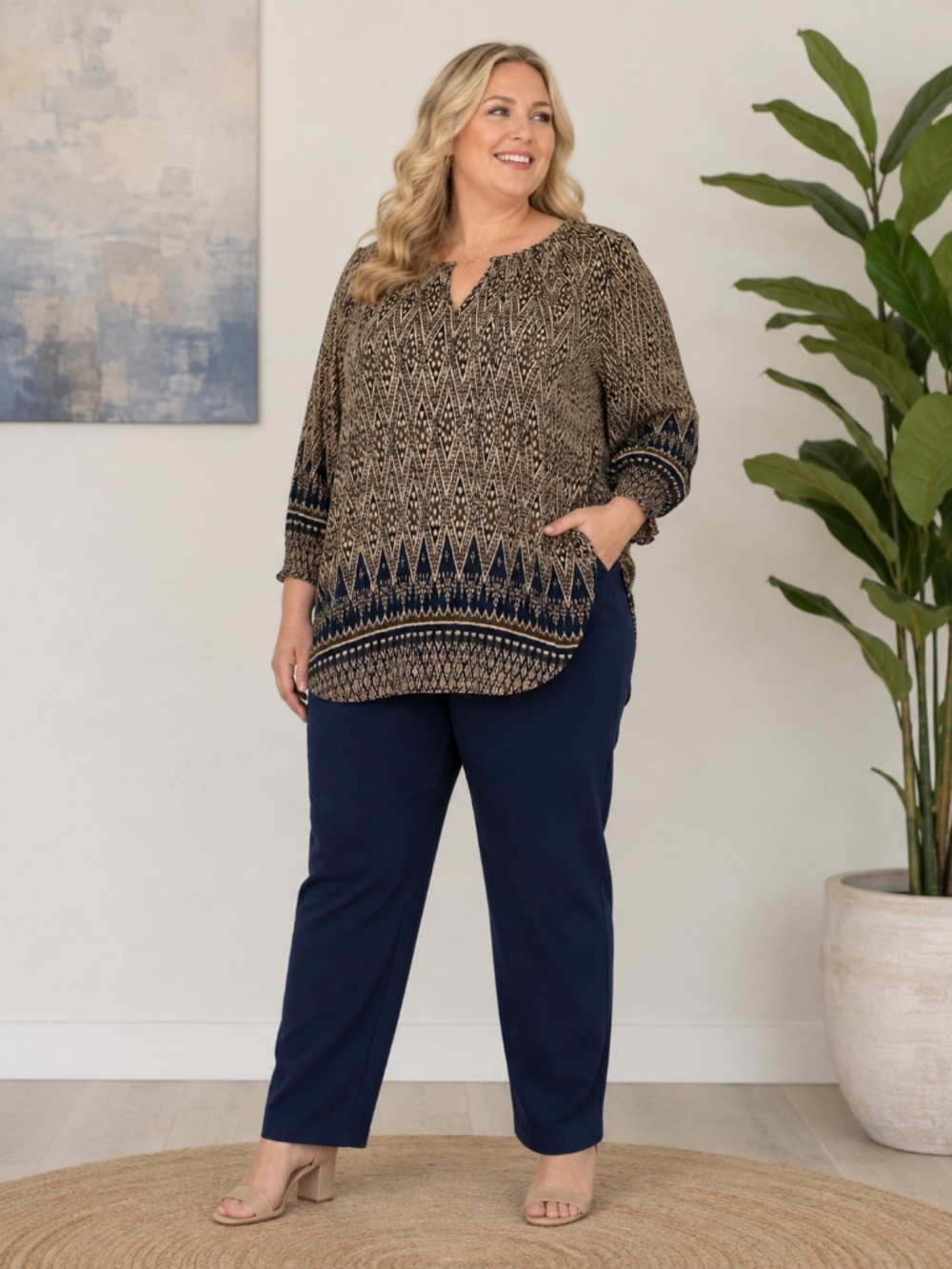 Lucky Brand Long Sleeve Top Size 1X